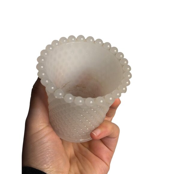 VTG HOMCO Hobnail White Milk Glass Votive Candle Holders Set-2 Diamond Textured - Picture 5 of 10